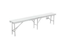 Skladacia kempingová lavica biela  www.69x.sk