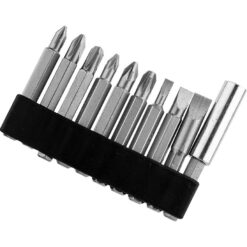 Skrutkovacie bity, SL4/6/8; PH1/2/3; PZ1/2/3, s magnetickým úchytom 50 mm, sada 10 ks, Drel Merkury Market www.69x.sk