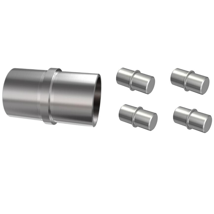 Spojka zábradlí nehrdz. oceľ 1x42.4 + 4x12 aisi304 Avis www.69x.sk