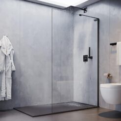 Sprchová stena Walk-In Pik 120x195 black Aqua Mercado www.69x.sk