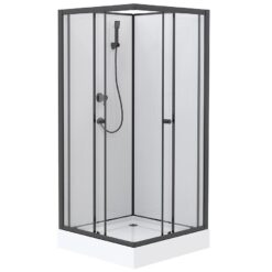 Sprchový box štvorcový Elize 90x90x200 čierny Aqua Mercado www.69x.sk