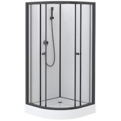 Sprchový box štvrťkruhový Elize 80x80x200 čierny Aqua Mercado www.69x.sk
