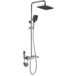 Sprchový systém  termostatický Rea Rob nikel brúsený REA www.69x.sk