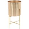 Stojaci kovový kvetináč, zlatý, 15x15x30 Merkury Market www.69x.sk