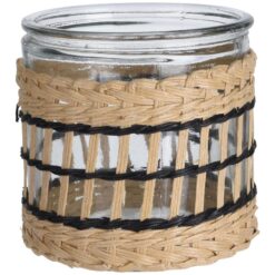 Svietnik s lanom, sklenená rúčka, 10x10cm Merkury Market www.69x.sk