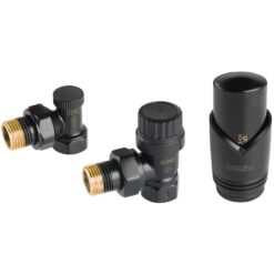 Termostatická zostava uhlová čierna Ferro www.69x.sk