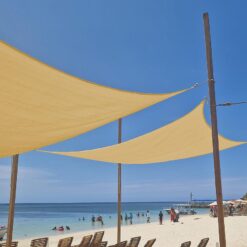 Tieniaca plachta štvorcová 3,6 x 3,6 m béžová  www.69x.sk