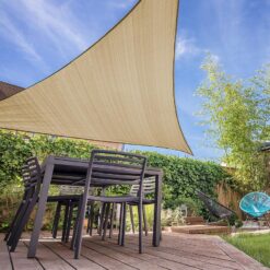 Tieniaca plachta trojuholníková 5x5x5 béžová  www.69x.sk