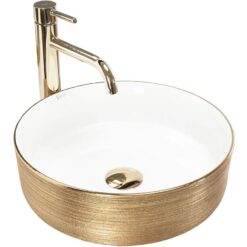 Umývadlo na dosku Sami Gold Brush/White REA www.69x.sk
