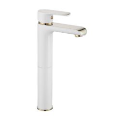 Umývadlová batéria vysoká Rea Bloom biela-zlatá REA www.69x.sk
