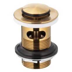 Umývadlový odtok klik-klak, malý zlatý s prepadom KFA Armatura Krakow www.69x.sk