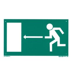 Únikový východ vľavo 210x123 mm plastová tabuľka PHT www.69x.sk