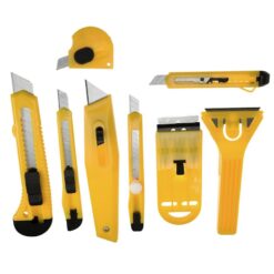 Univerzálne nože, čepele lámané a trapézové a plastové škrabky, sada 8 ks, Drel Merkury Market www.69x.sk