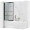 Vaňová zástena Lagos-1 fix pevný 70x140 black REA www.69x.sk
