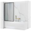 Vaňová zástena Lagos fix pevný 70x140 black REA www.69x.sk