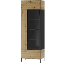 Vitrína 1D L/P Lucas 10 dub artisan/čierna mat Merkury Market www.69x.sk