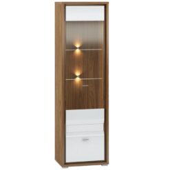 Vitrína 60 Dallas 09 Orech/Biely lesk/Biely Merkury Market www.69x.sk