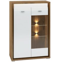 Vitrína 92 Dallas 06 Orech/Biely lesk/Biely Merkury Market www.69x.sk