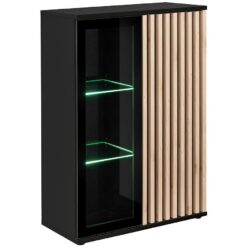 Vitrína Cameron WSN ZHJ CM WSN čierna/hickory jackson MRKURY MARKET www.69x.sk