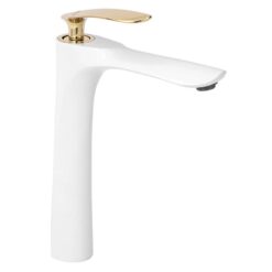 Vysoká umývadlová batéria Rea Orbit biela-zlatá REA www.69x.sk