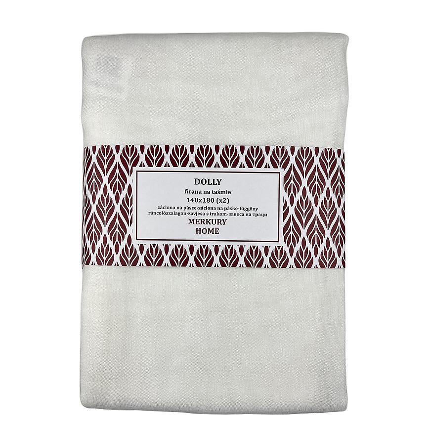 Záclona na páske Dolly polyester ecru 140x180 (x2) Merkury Home MERKURY HOME www.69x.sk