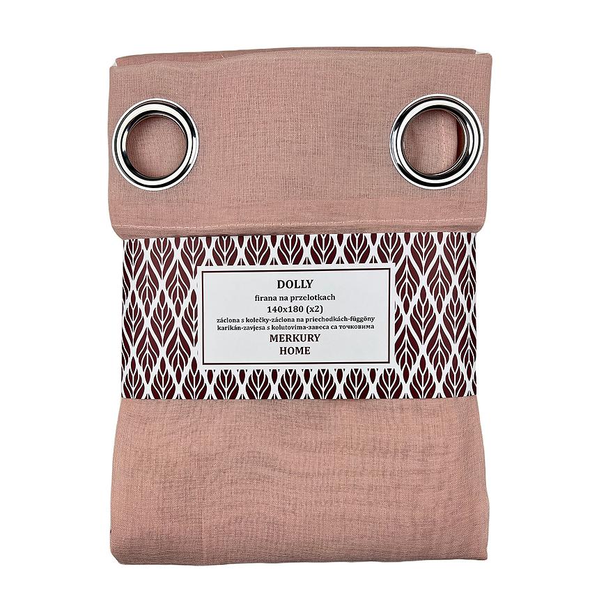 Záclona na priechodkách Dolly polyester svetloružová 140x180 (x2) Merkury Home MERKURY HOME www.69x.sk