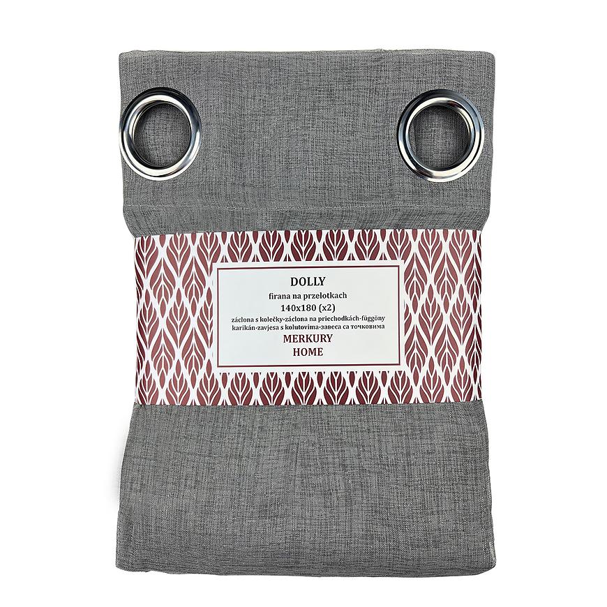 Záclona na priechodkách Dolly polyester tmavo šedá 140x180 (x2) Merkury Home MERKURY HOME www.69x.sk