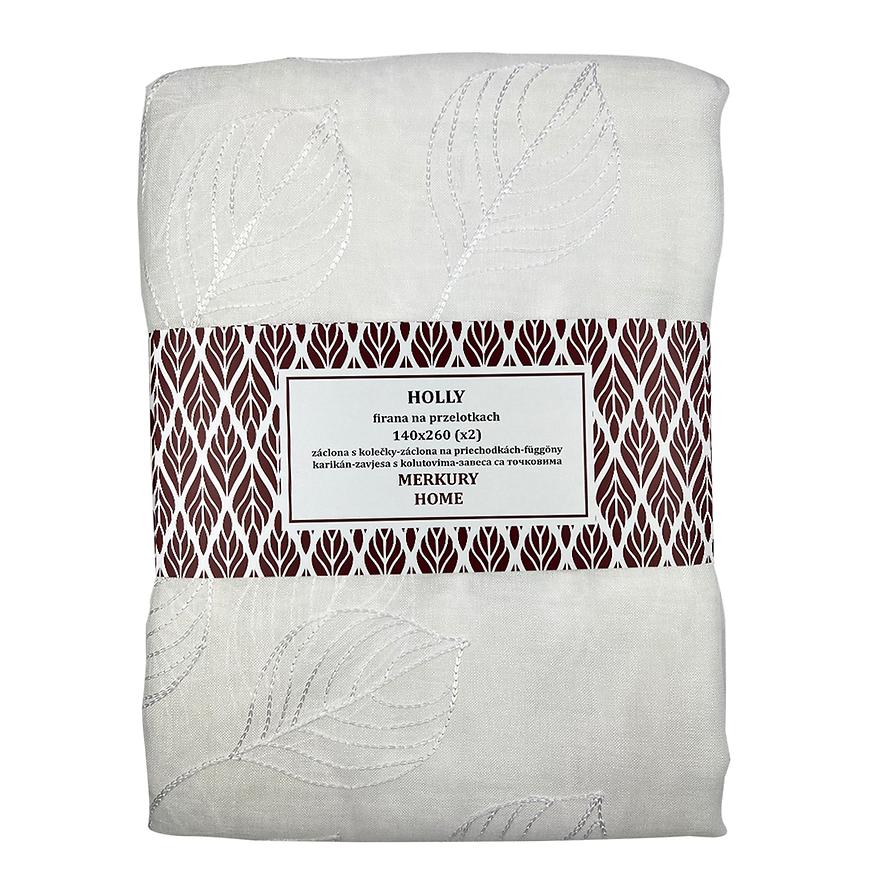 Záclona na priechodkách Holly polyester biela 140x260 Merkury Home II/22 MERKURY HOME www.69x.sk