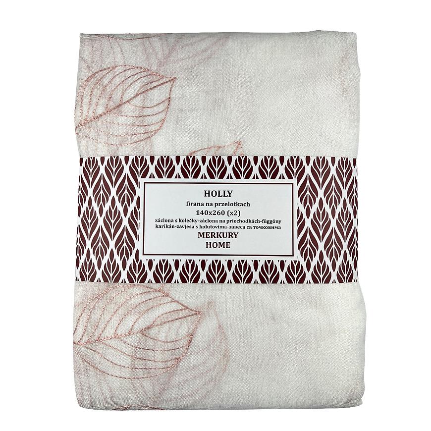 Záclona na priechodkách Holly polyester svetlo ružový 140x260 Merkury Home II/22 MERKURY HOME www.69x.sk
