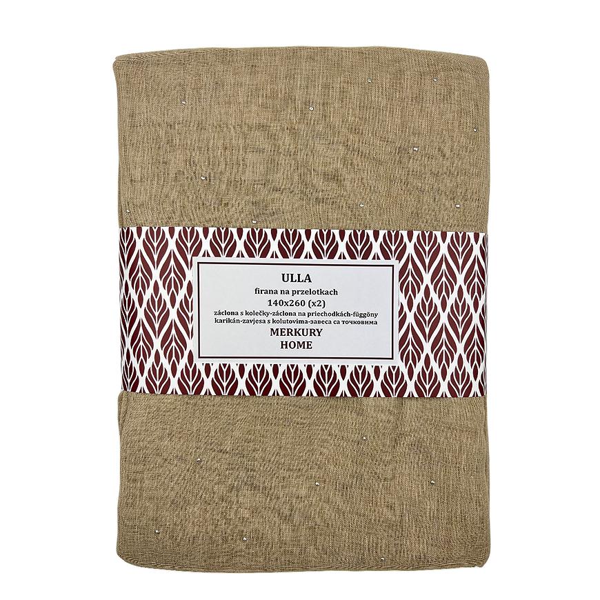 Záclona na priechodkách Ulla polyester béžová 140x260 Merkury Home II/22 MERKURY HOME www.69x.sk