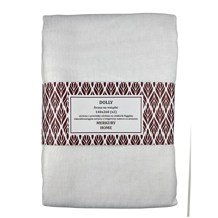 Záclona na stuhách Dolly polyester biela 140x260 (x2) Merkury Home MERKURY HOME www.69x.sk