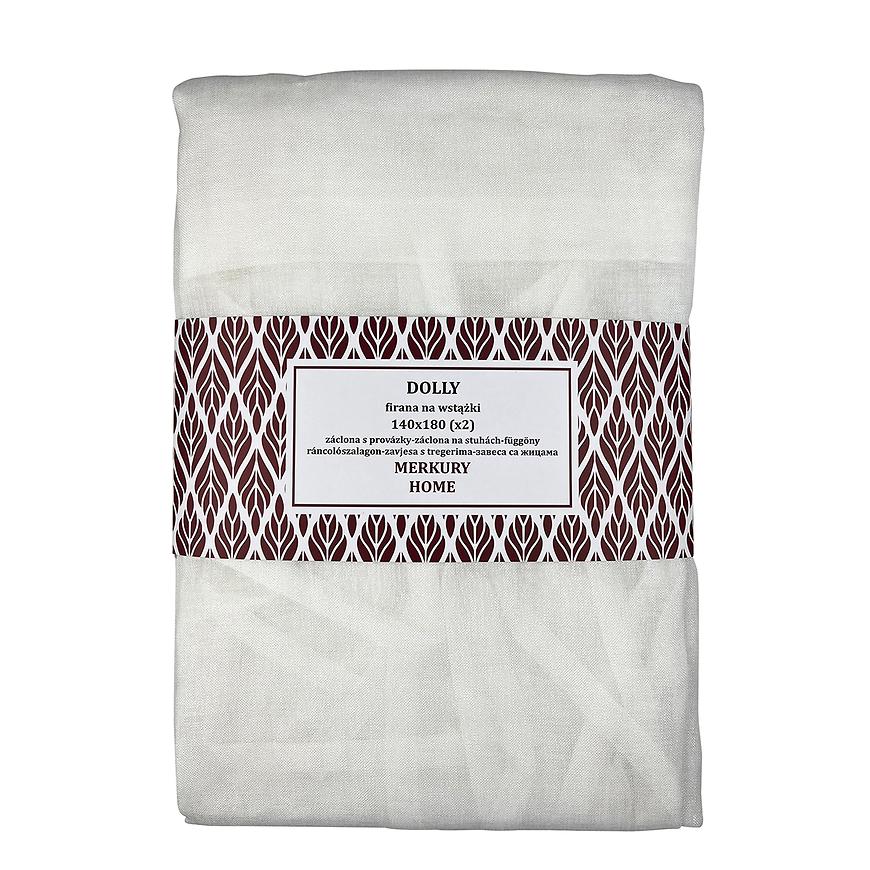 Záclona na stuhách Dolly polyester ecru 140x180 (x2) Merkury Home MERKURY HOME www.69x.sk