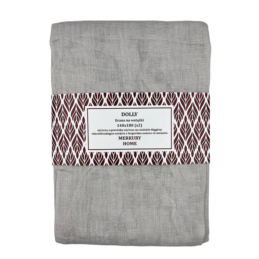 Záclona na stuhách Dolly polyester svetlosivá 140x180 (x2) Merkury Home II/2 MERKURY HOME www.69x.sk
