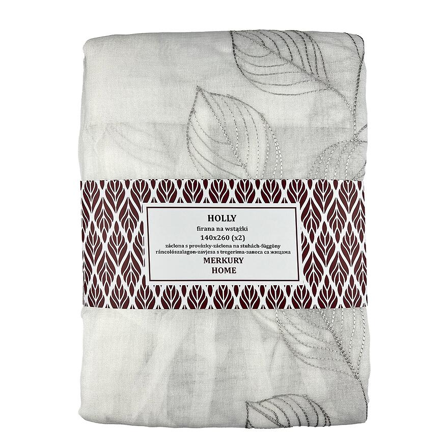 Záclona na stuhách Holly polyester svetlosivá 140x260 Merkury Home II/22 MERKURY HOME www.69x.sk