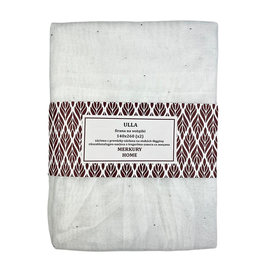 Záclona s provázky Ulla polyester biela 140x260 Merkury Home II/22 MERKURY HOME www.69x.sk