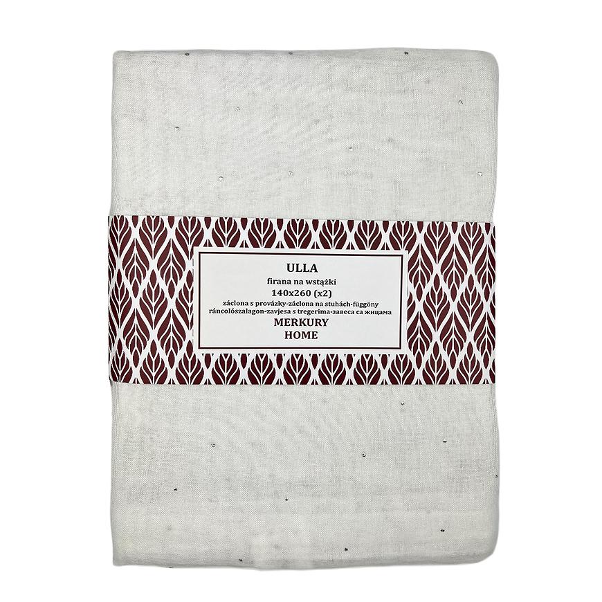 Záclona s provázky Ulla polyester ecru 140x260 Merkury Home II/22 MERKURY HOME www.69x.sk