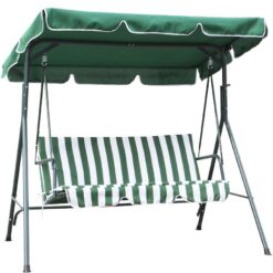 Záhradná hojdačka s bielymi a zelenými pruhmi Merkury Market www.69x.sk