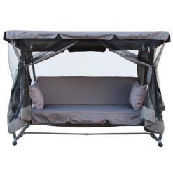 Záhradná hojdačka sivá rozkladací s moskytiérou Merkury Market www.69x.sk