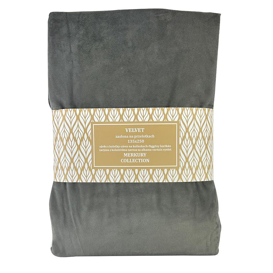 Záves na prechodkách Velvet 135x250 šedá Merkury Home MERKURY HOME www.69x.sk
