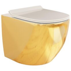 Závesná WC misa Alice II Slim gold/white so sedadlom Domino www.69x.sk